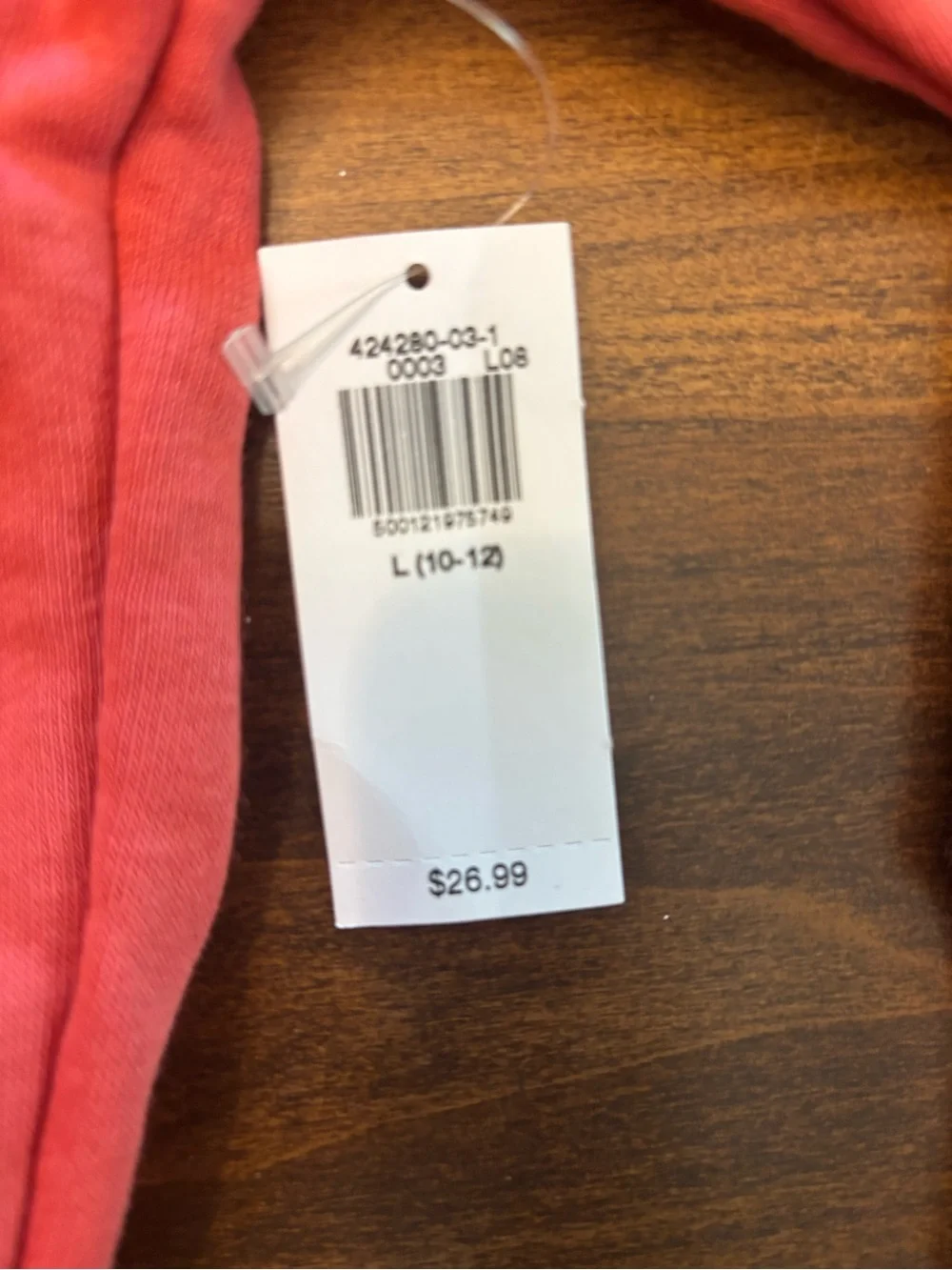 Old Navy Coral Pink 'LOVE' Half-Zip Sweatshirt girls size L 10/12 new with tags